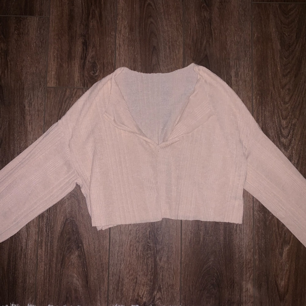 Tan Ribbed Crop Top
